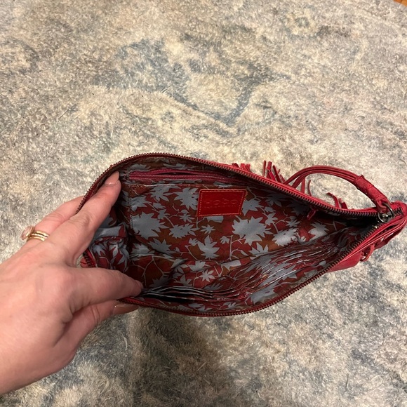Hobo Bag Fringe Wristlet Clutch in Red - Picture 9 of 9